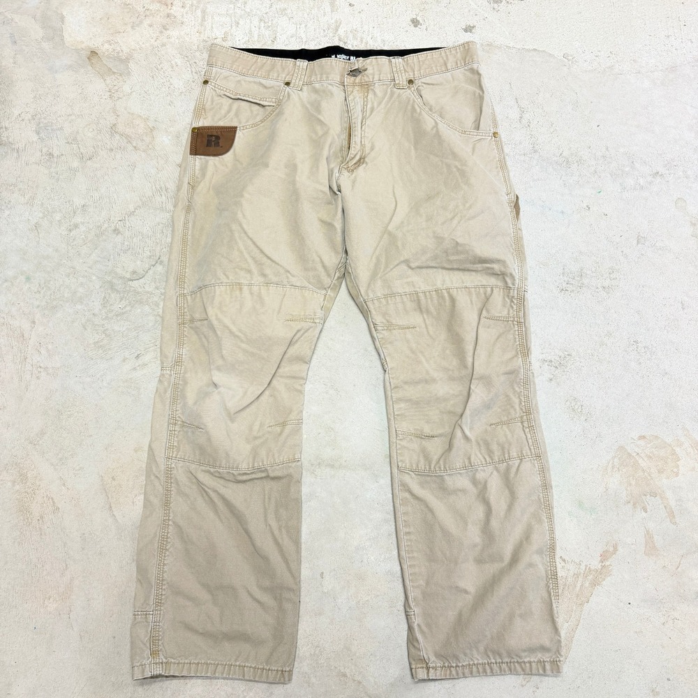 Wrangler‎ Carpenter Pants Khaki Work Utility Reinforced Double Knee Size 36x30